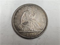 1843 Silver Liberty Seated Half Dollar Coin