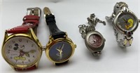 4 Walt Disney and Warner Bros watches