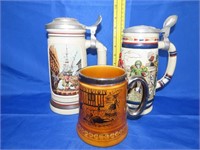 3 Beer Steins