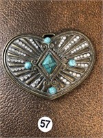 Brass Belt Buckle Turquoise as pictured