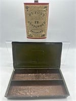 Dupont gunpowder tin and metal box