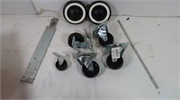 4 Swivel Casters - 225 Ls & 2 5" Plastic Wheels &