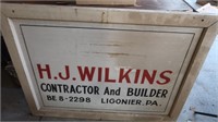 HJ Wilkens Contractor Wood Sign 40x30x1.5"