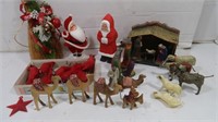 Christmas Lot - Vintage Manger Scene, Wood Hand