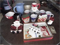 christmas items+ fiesta ware pitcher