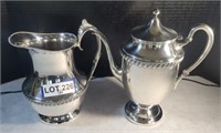 Sterling Silver Pitcher & Silverplate Coffee Pot