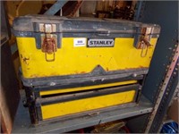 STANLY TOOL BOX WITH CONTENTS, GLASS CUTTERS