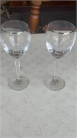 Pair of Waterford Allegra Platinum Wine Glasses