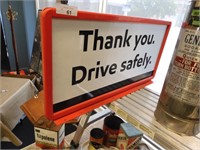 VINTAGE GULF STATION DRIVE SAFE METAL FLANGE SIGN