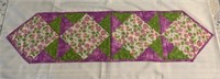 Green and Pink Flower Table Runner 12.5”x 48”