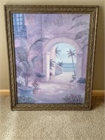 Framed Palm Tree Picture 32”x 26”