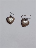 Marked 925 Heart Earrings- 4.0g