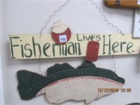 Wooden Fishing Sign