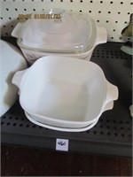 3 Corning Ware/Corelle Baking Dishes & 1 Lid