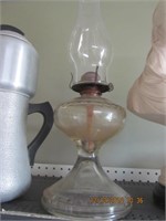 Antique Oil Lamp & Shade