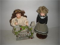 (2) Porcelain Dolls  16 inches tall