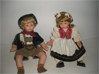 (2) German Porcelain Dolls  15 inches tall