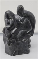 Inuit Soapstone Carving 1974 Bobby Tarkik 10.5" x