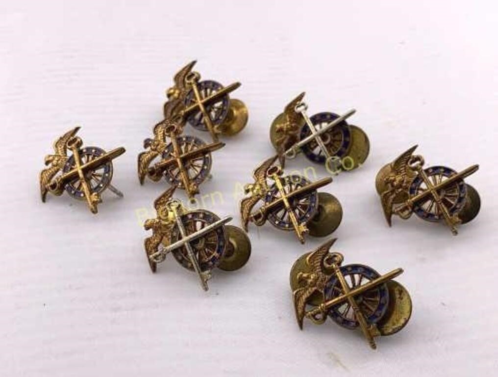 WWII US Army Quarter Master Pins 8pc Lot