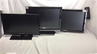 D4)  3 TVS, SAMSUNG 21” with WALL MOUNT, MAGNAVOX