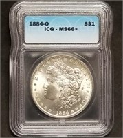 1884-O Morgan Silver Dollar ICG MS66+ Slab