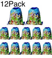 12Pack Blue Cute Sonic Drawstring Bags Birthday