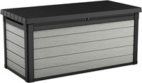 Keter Denali 150 Gal Resin Deck Box, Grey & Black