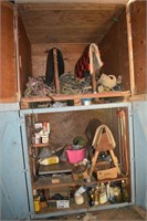 Equestrian lot: contents of 2 large storage cabine