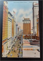 1940's Postcard Main Street Dallas Texas