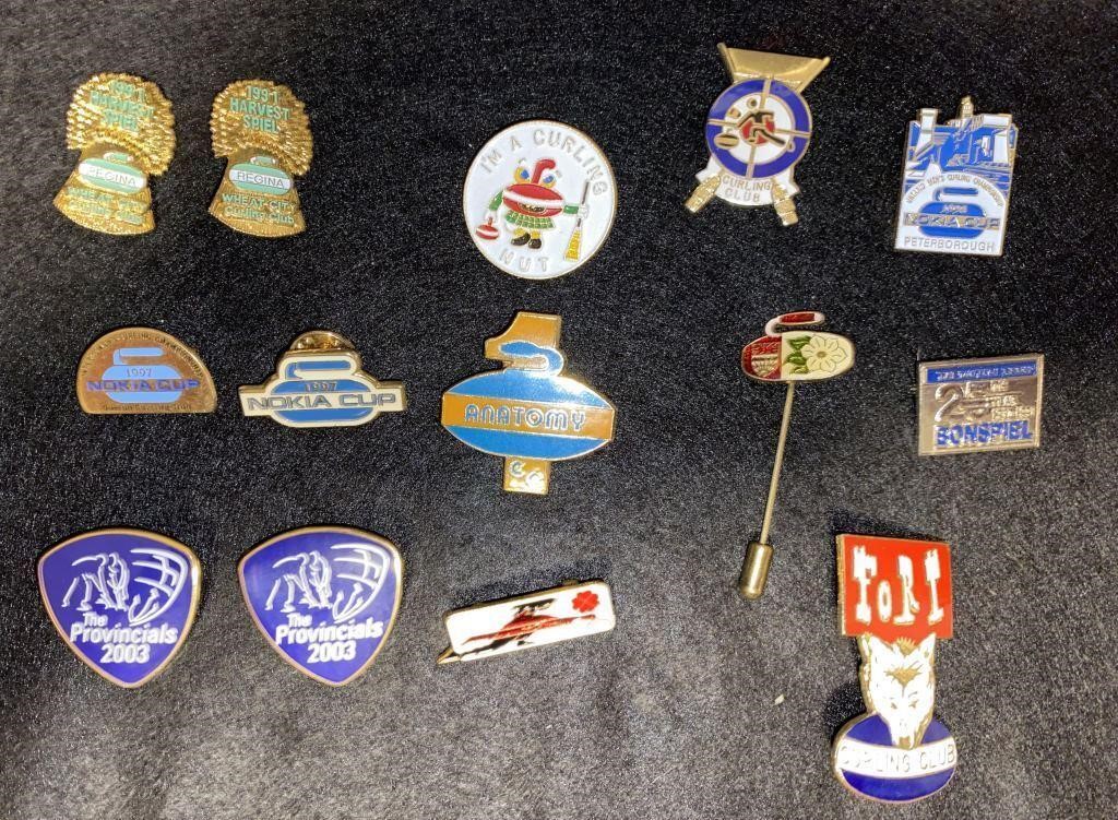 CURLING: Collection of Bonspiel Pins