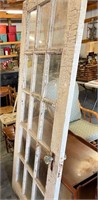 15 Pane Antique Door w/Glass Knob