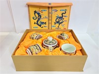 Moon Dragon ceramic tea set in box