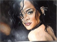 Christopher Burns" Rihanna" Oil On Canvas