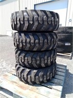 (4) Marcher 10-16.5 Skid Steer Tires W/Rims