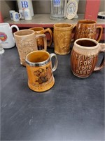 Assortment of beer steins 6 all together