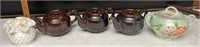Pottery tea pots fenton vase and more