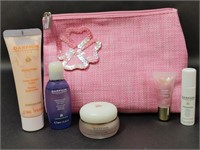 Pink Mulchstraw Pouch & Darphin Products