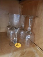 ETCHED GLASS SET - 6 TOTAL -