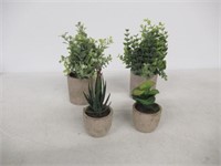 4 Pack Mini Potted Small Artificial Plants Small