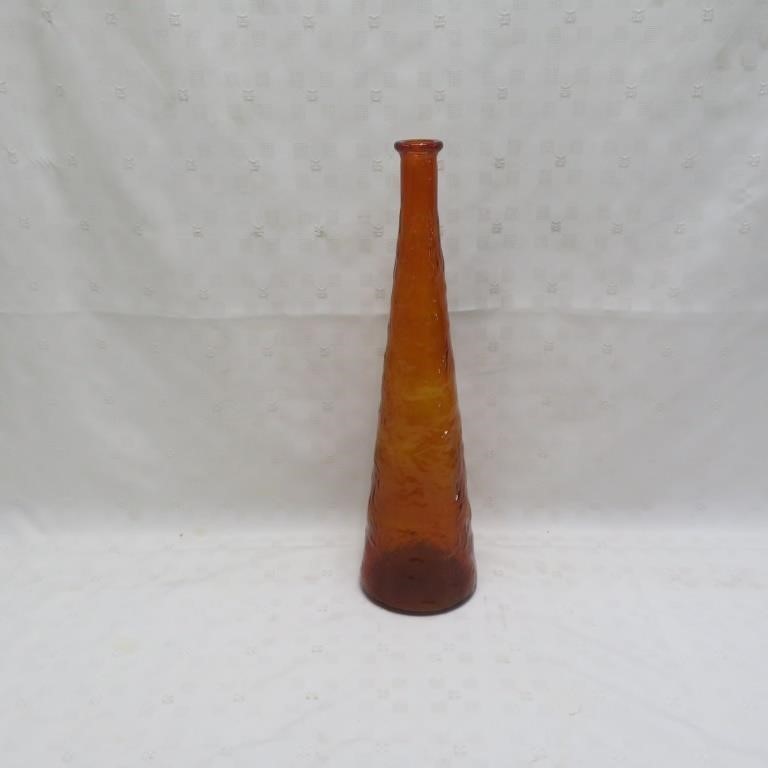 Genie Bottle - Amber Color - Textured Glass - MCM