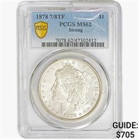 1878 7/8TF Morgan Silver Dollar PCGS MS62 Strong