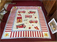 Child's Firetruck Quilt