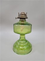 Antique Green Glass Oil Lamp