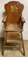 Vtg Oak High Chair