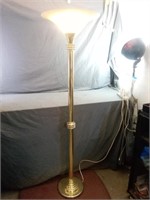 Brass Style Floor Lamp Measures 66" Height Powers
