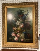 Still Life of Roses Oil on Canvas Signed Wintier