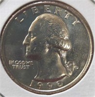 Uncirculated 1990D Washington quarter