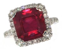 14k Gold 6.90 ct Ruby & Diamond Ring