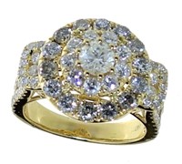 14kt Gold Round Brilliant 3.00 ct Diamond Ring