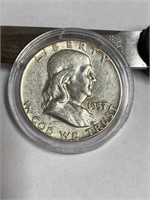 1957 Franklin silver half dollar